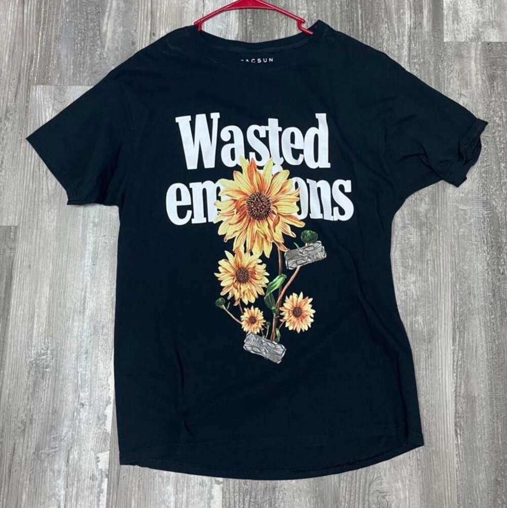 PACSUN Wasted Emotions Sunflower Floral T Shirt L